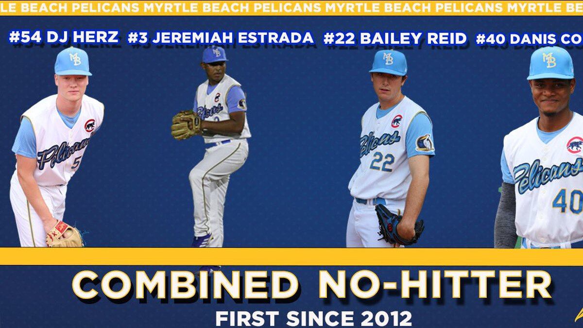 Pelicans toss combined no-hitter, beat Fireflies 5-0