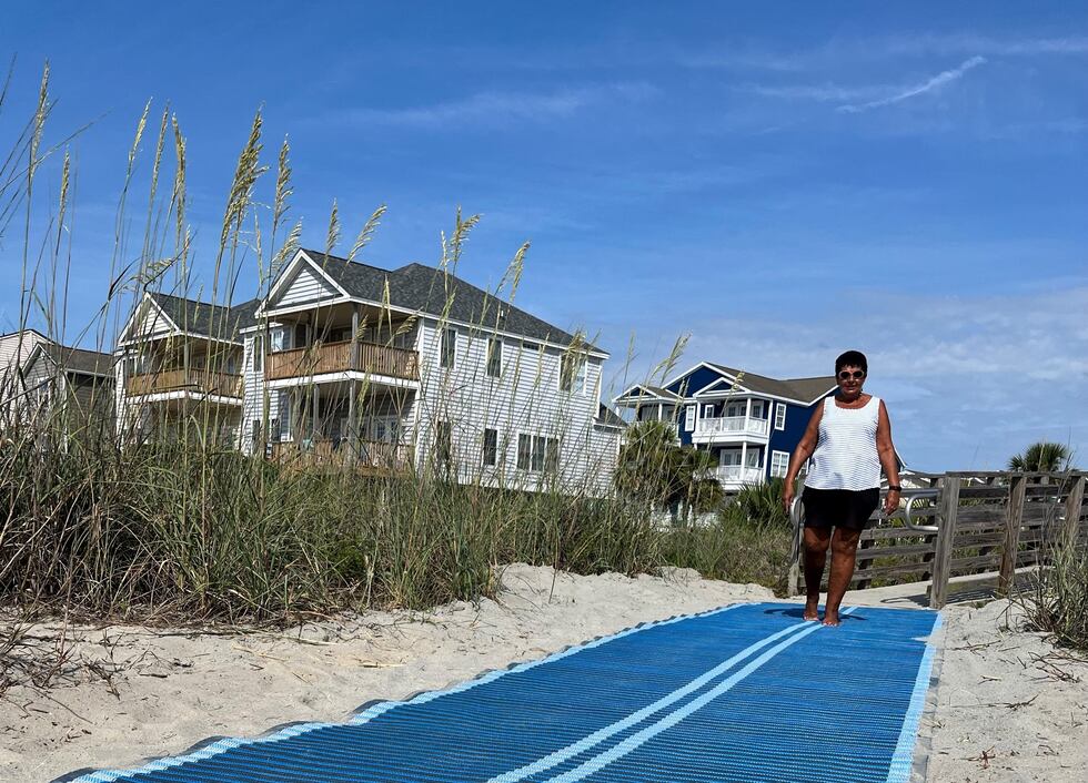 The mat installed at 3rd Avenue North access in Surfside Beach provides a smooth and stable...