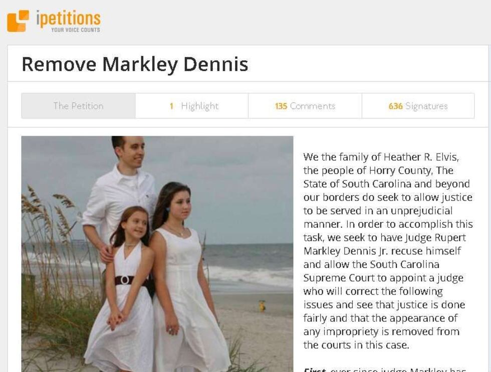 Screenshot of the petition.