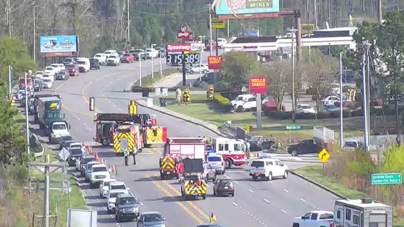 Crash slows traffic near Surfside Beach
