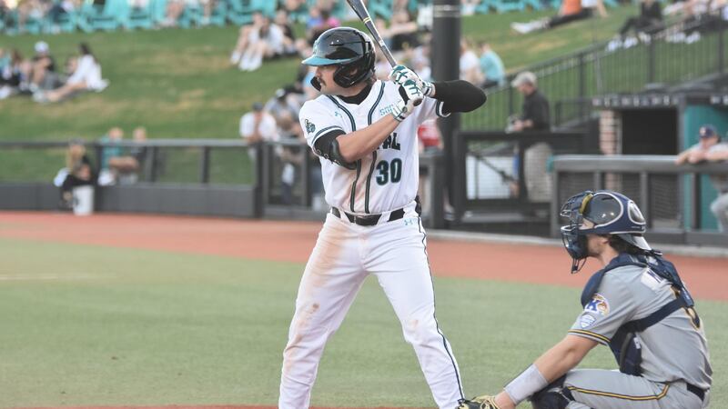Coastal Carolina's Tyler Johnson bats during a game against Kent State on Friday.