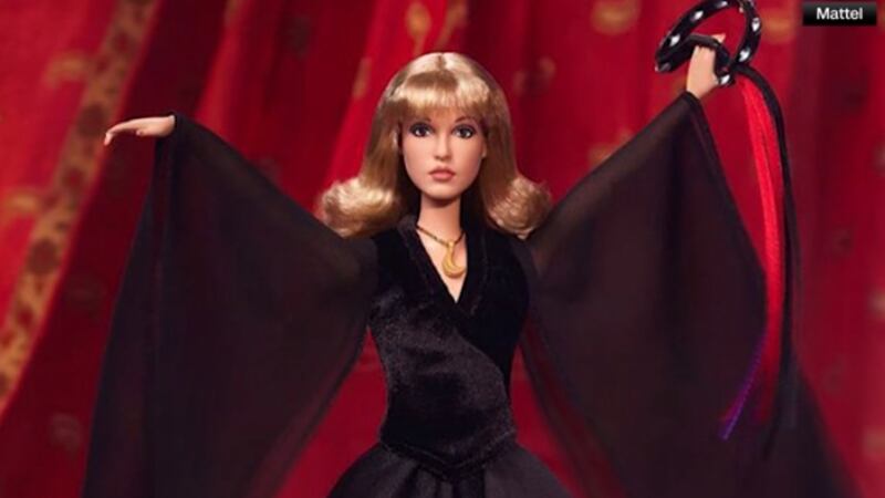 The Stevie Barbie includes some of the artist’s signature items – her smoky eyes and bangs,...
