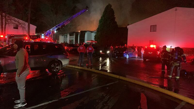 Officials say the fire is burning at the Gleneagle Apartments on St. Andrews Road and is not...