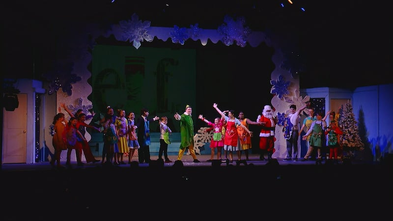 Elf Jr. actors finish the last song of the production with smiles and enthusiasm.