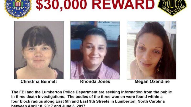 A reward has been offered for information into the deaths of three Lumberton women in 2017....