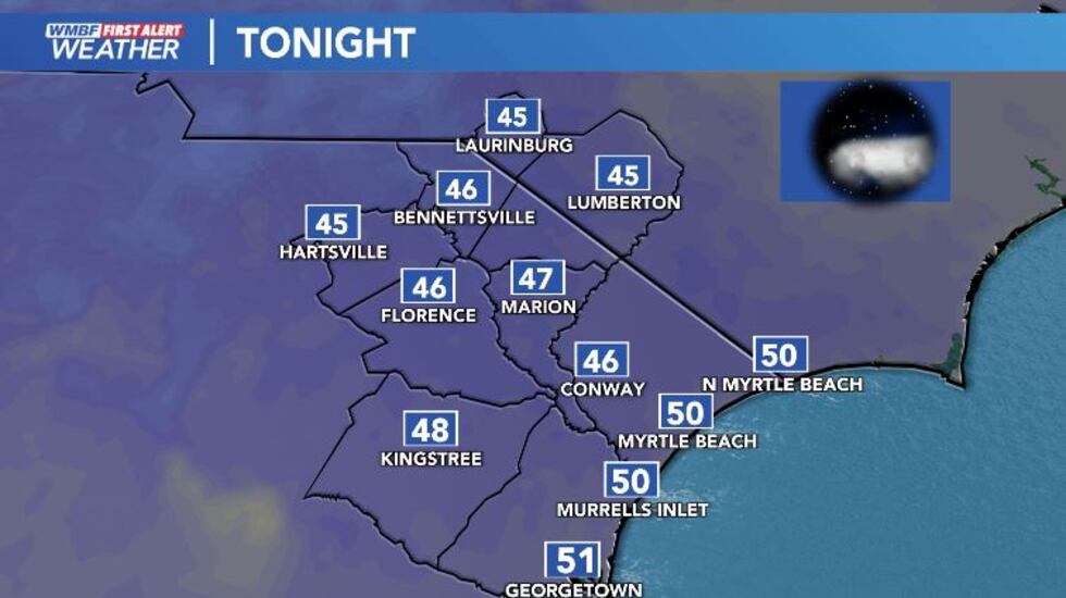 Clearing skies and turning chilly