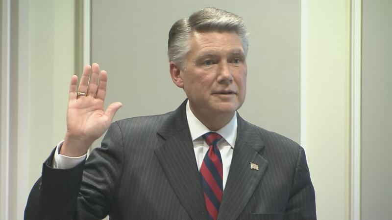 Republican Mark Harris takes the stand during day four of the NC09 election fraud hearing....