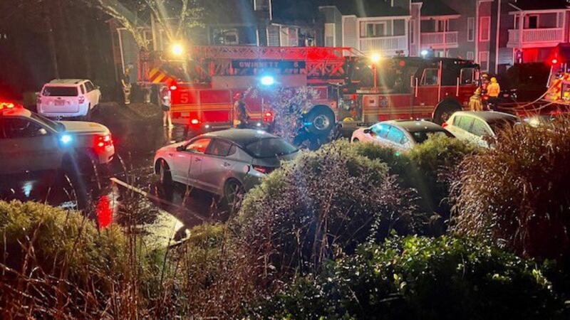 Fire broke out overnight at the Montrose at Berkeley Lake apartment complex on Peachtree...