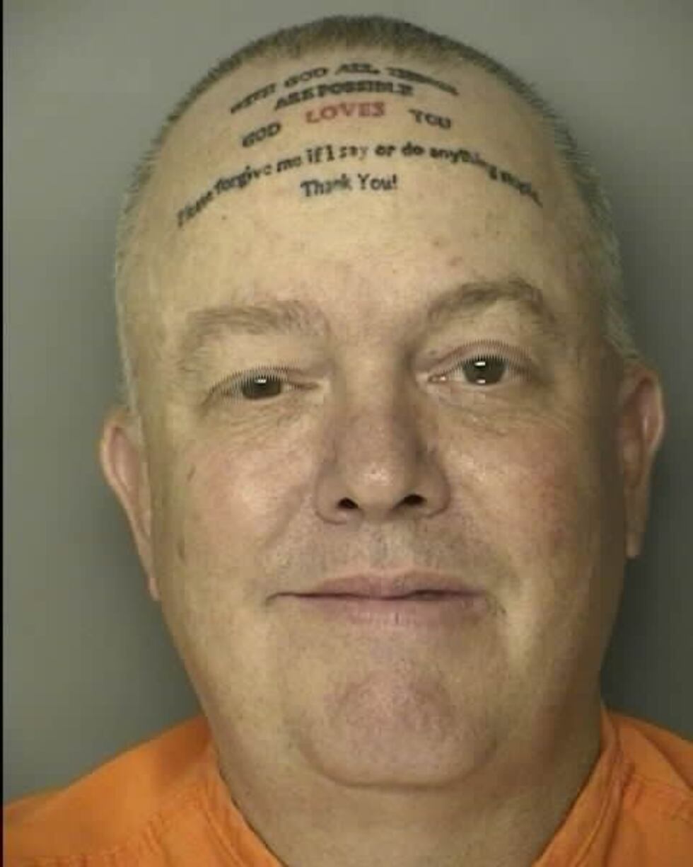 Robert Norton Kennedy and his now famous tattoo (Source: J. Reuben Long Detention Center)
