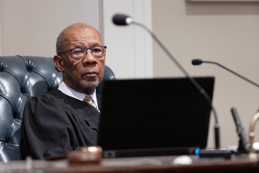 Judge Clifton Newman looks at the prosecution during Alex Murdaugh’s trial for murder at the...