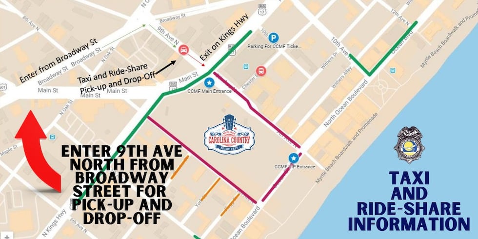People using ride-share to and from CCMF are being asked to use 9th Avenue North.