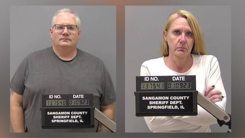 Authorities in Illinois say medical workers Peter Cadigan, 50, and Peggy Finley, 44, have been...