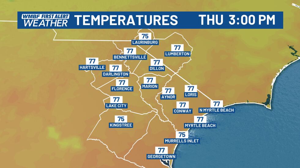 Lingering clouds, but a bit milder.