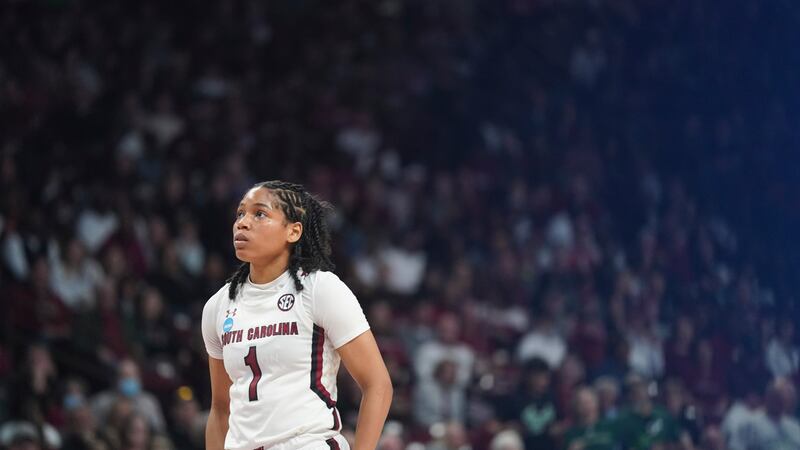 South Carolina guard Zia Cooke prepares for a free throw during the second half of a...