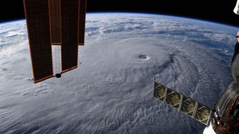 Lane as seen from space as a previously strong hurricane. (Image: NASA)