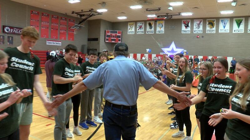 Bob Galewski was celebrated by students after he won the Custodian of the Year award.