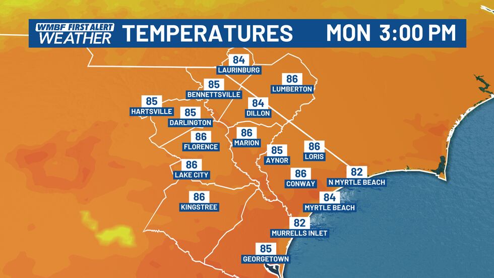 Mostly sunny and warm.