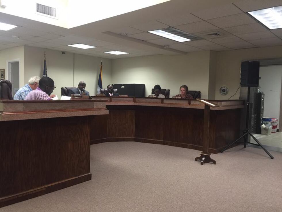 The Timmonsville Town Council at their regular meeting Tuesday night. (Source: Kaitlin Stanell)