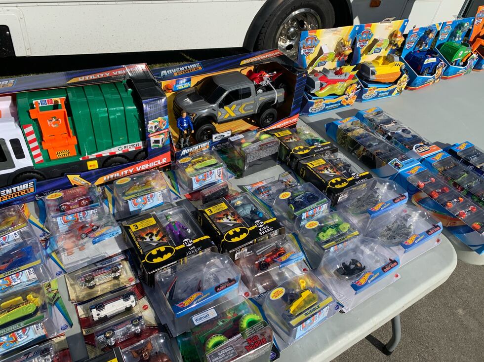 Around 1,500 toys were given to children in four Myrtle Beach area neighborhoods on Wednesday.