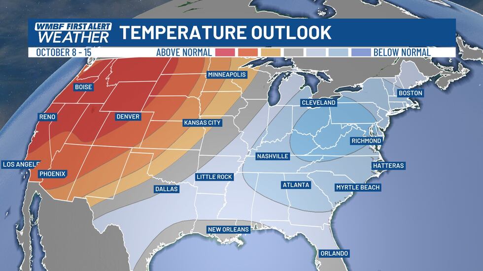 Surge of cooler weather ahead for the second week of October