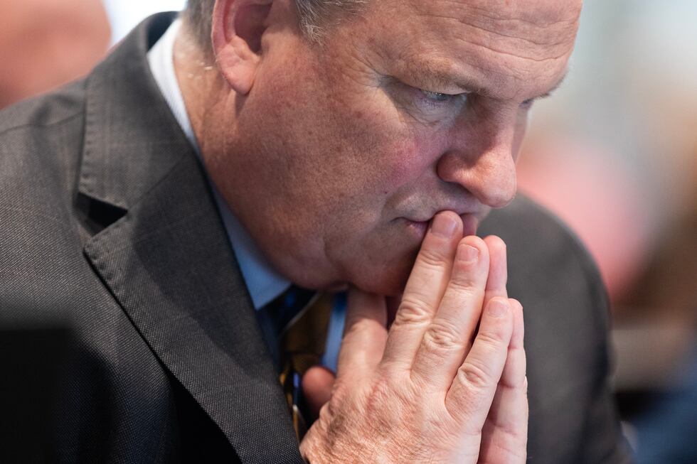 Defense attorney Jim Griffin listens to an interview with Alex Murdaugh conducted while he was...
