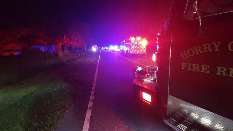 Crews respond to Conway-area crash involving power lines