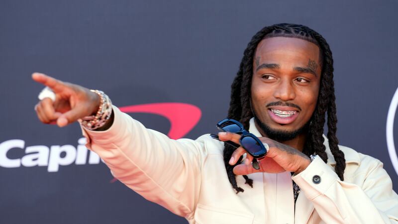 FILE - Quavo arrives at the ESPY awards on Wednesday, July 12, 2023, at the Dolby Theatre in...