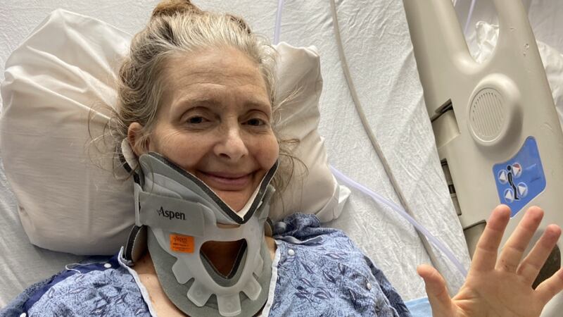 Wendy Cowan says she fractured her neck during the attack.