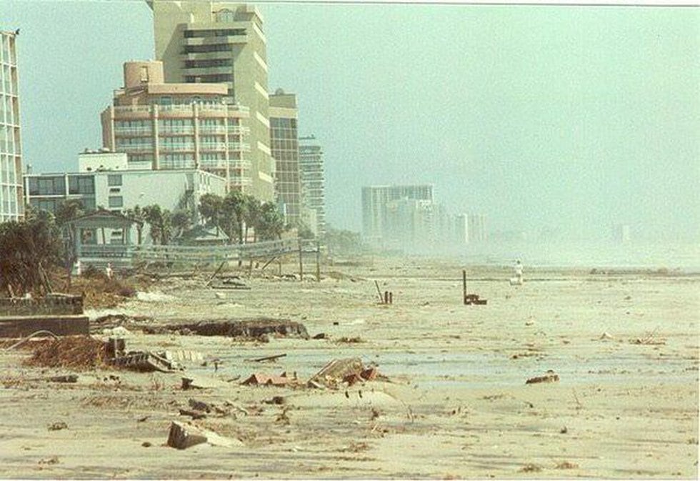Myrtle Beach oceanfront following Hugo.