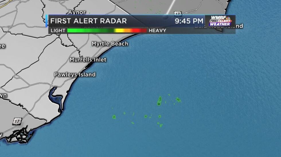 The flares even showed up on the WMBF First Alert radar. (Source: WMBF News)