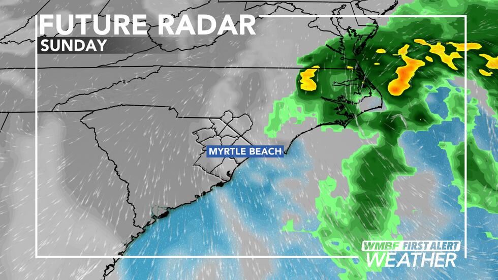 The rain this weekend will stay to the east and north.