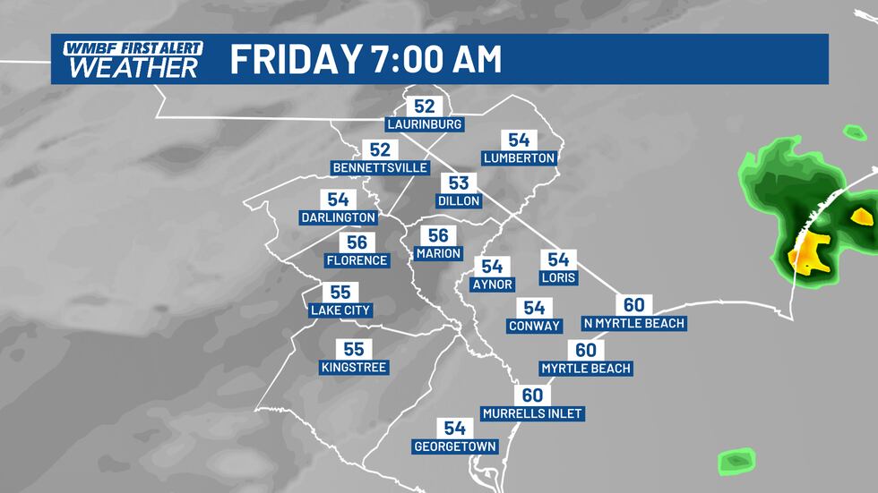 Mostly cloudy early Friday.